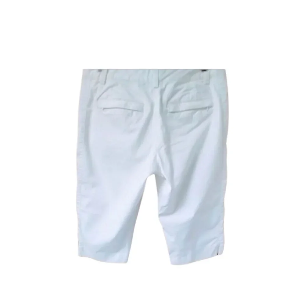 ADIDAS Women's White Stretch Cropped Shorts Size 6 NEW